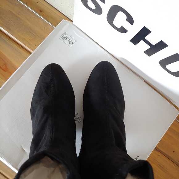 SCHUTZ Black Suede Ankle Boots 7.5 - Picture 6 of 8